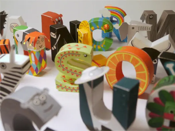 3D-модель из бумаги, сделай сам, 26 английских букв, иллюстрированная трехмерная обучающая модель для домашнего творчества и сборки (склеивания)