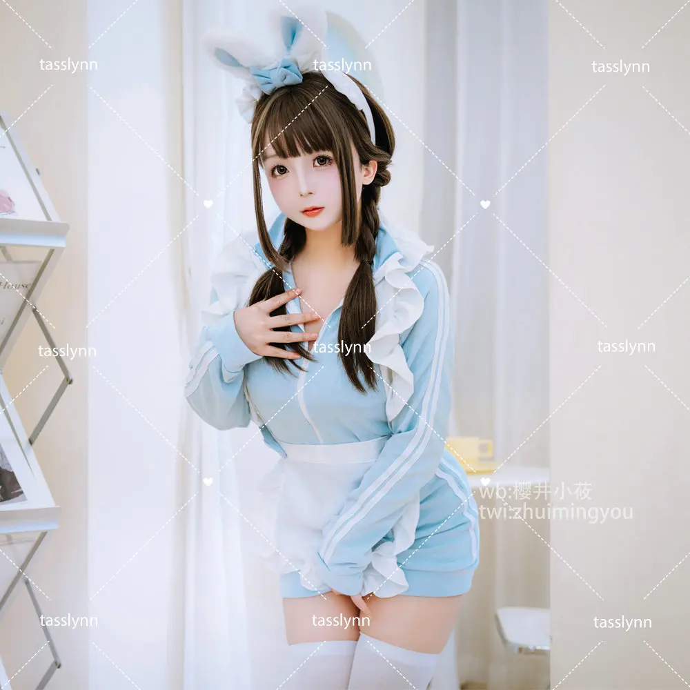 

Blue Leotards Japanese High School Student Gymnastics Suit Lolita Cosplay Sportswear Gym Clothes Sexy Uniform Sport Swimsuit