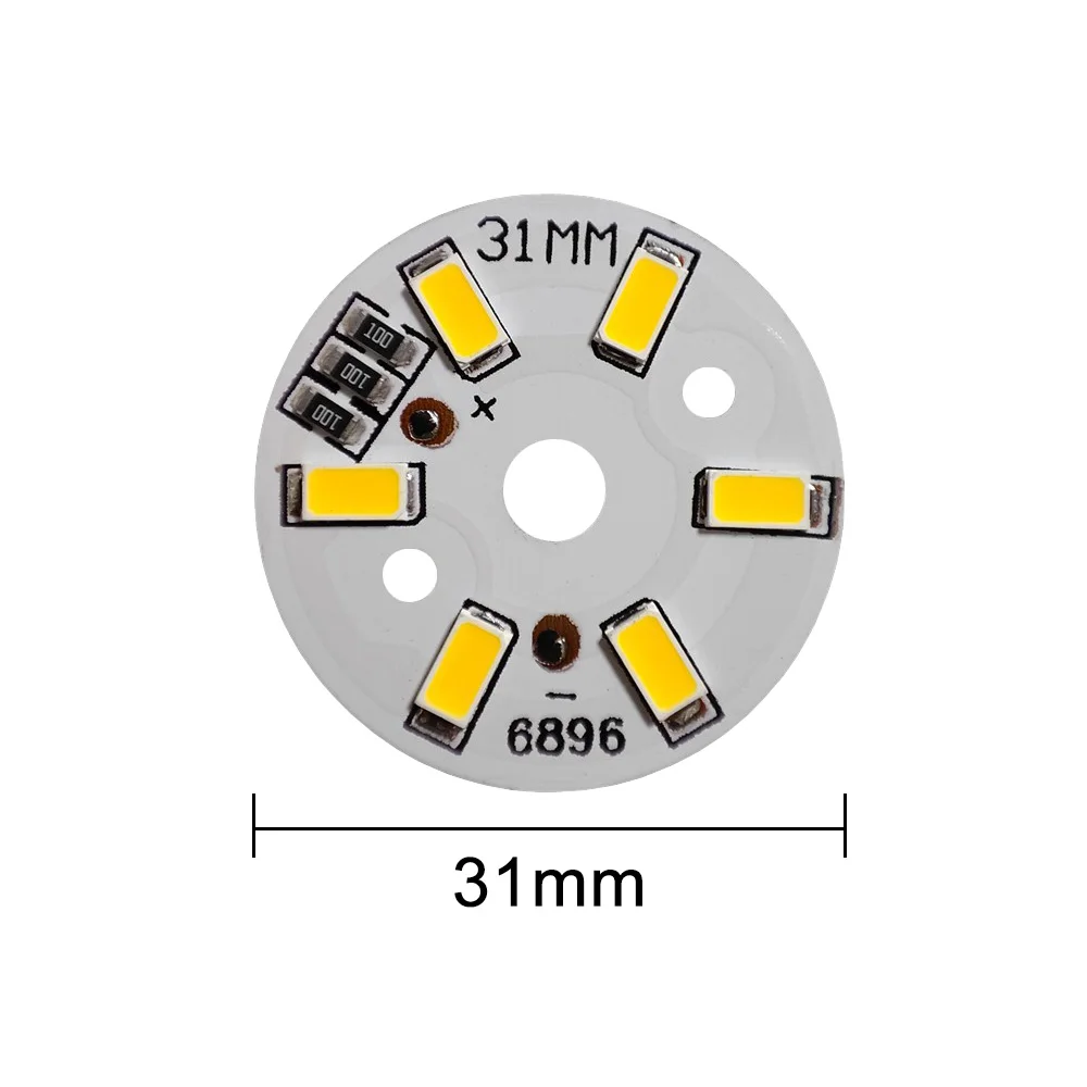 High Brightness LED SMD5730 DC3-5V Color Lamp Bead Lamp Board Bulb Round Transformation Light Source Dia 31MM White Warm Light