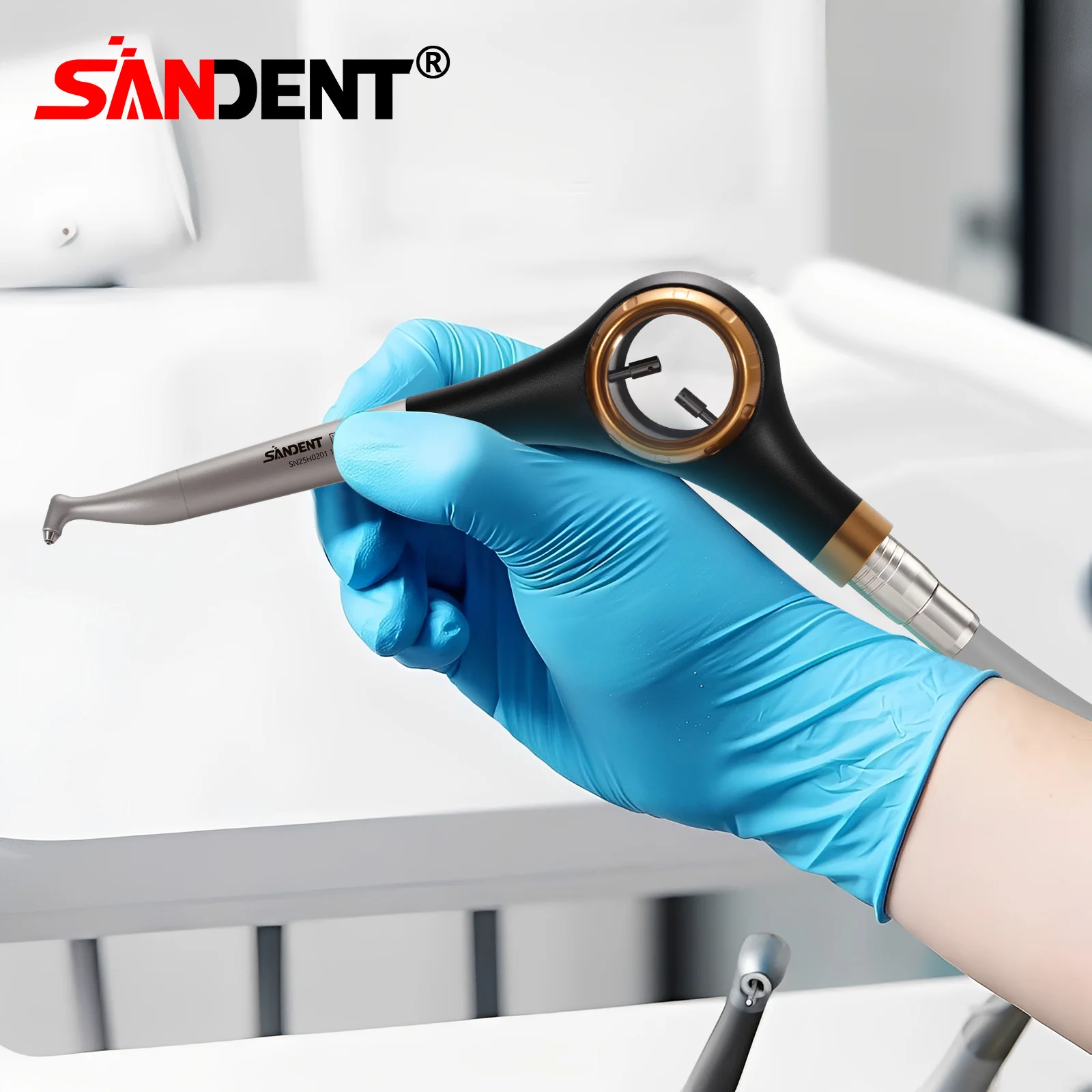 

SANDENT Dental Air Polisher Supragingival Handpiece Hygiene Prophy 4 Hole Scaling Polishing tools