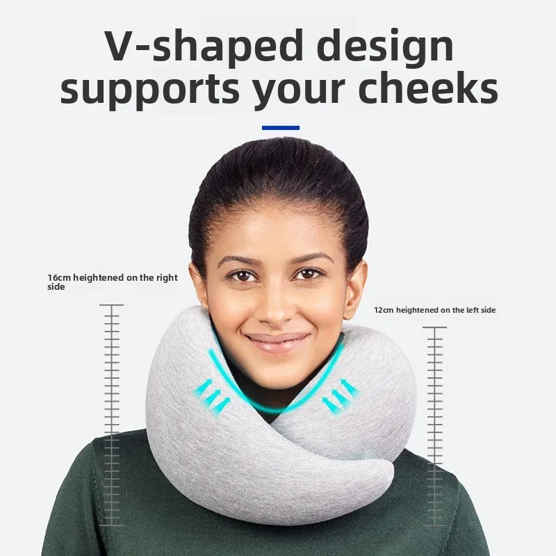C0Q Travel Neck Pillow 360 Degree Support for Office Nap Airplane Flight Comfortable Portable U Shape Neck Rest gallery 1