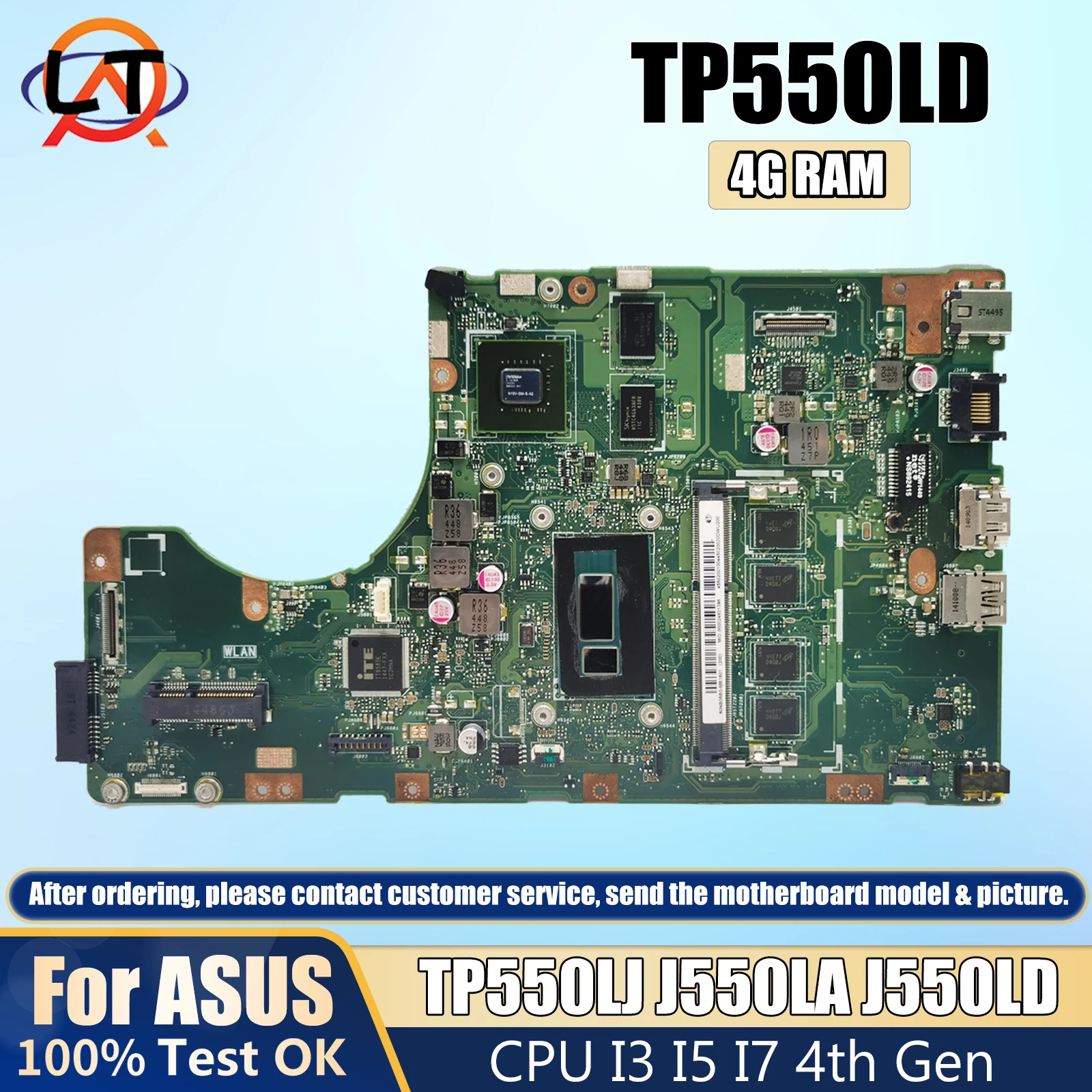 

TP550LD Mainboard For ASUS TP550LJ TP550LA TP550L J550LA J550LD Laptop Motherboard I3 I5 I7 4th Gen CPU 4G RAM GT820M V2G