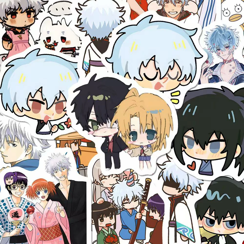 10/30/54pcs Kamui Sakata Gintoki Cartoon Sticker Gintama Anime Sticker Cute Kagura Katsura Kotarou Okita Sougo Sadaharu Decal