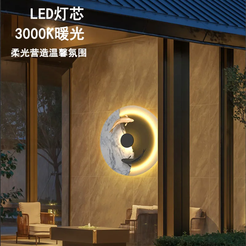 تبخير العميل خارج مصباح الجدار الشمسي فناء فيلا مصباح المناظر الطبيعية الصينية الجديدة #3