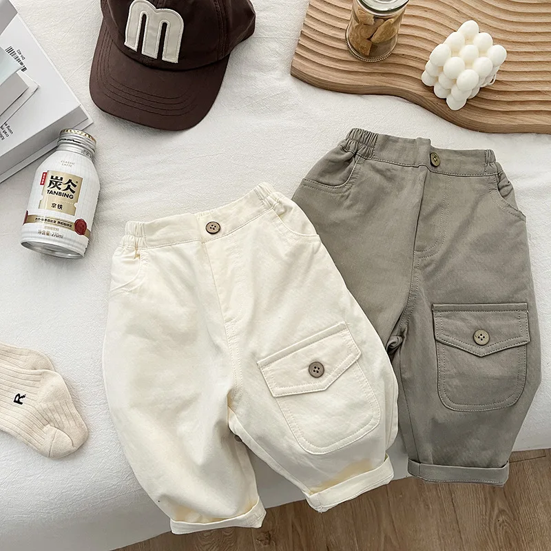 

2024 Spring New Baby Loose Trousers Fashion Infant Girls Solid Casual Pants Toddler Boys Versatile Harem Pants Children Clothes