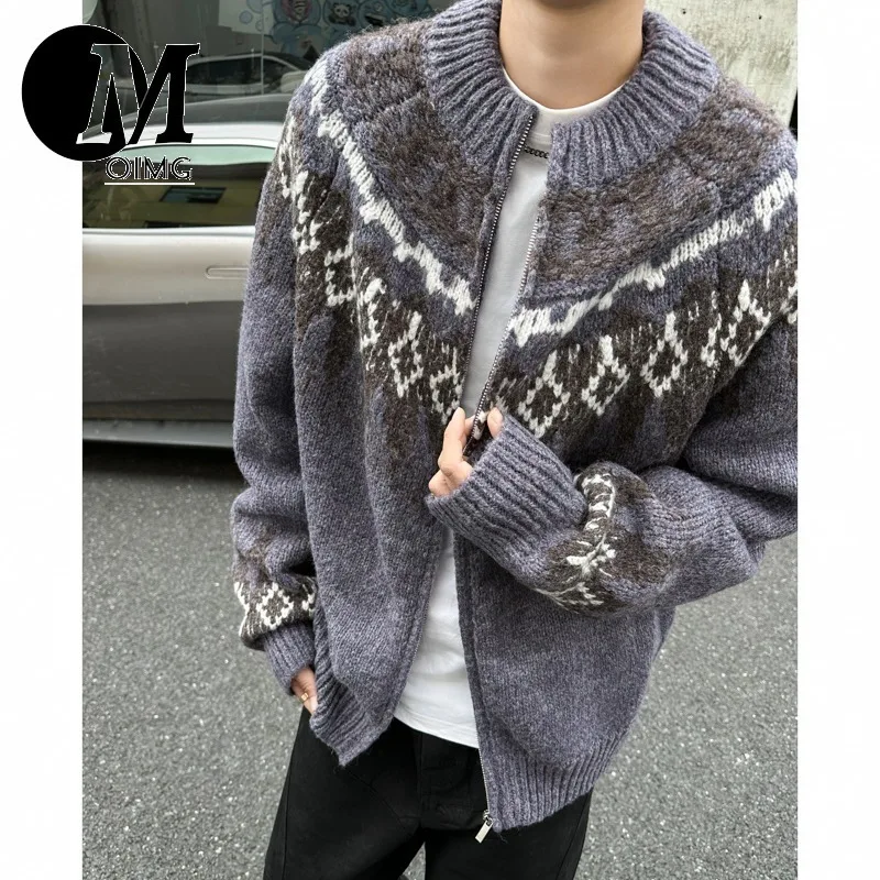 [OIMG] Island Thick High Neck Cardigan Sweater Short Style Men's And Women's Fashionable Casual Trend Versatile Jacket