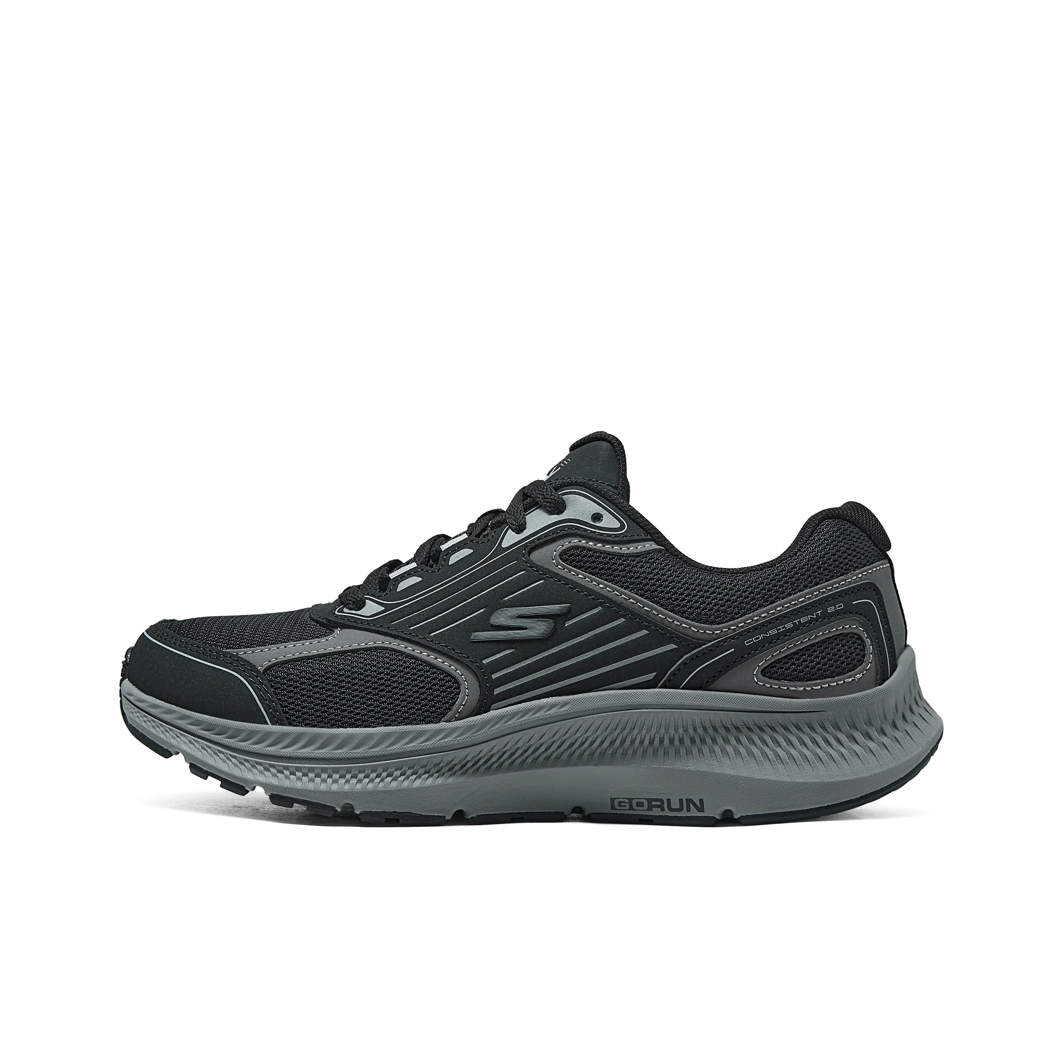 Skechers Go Run Consistent 2.0 Rebound Low top Running Shoes Men's Black Gray 220866-BKCC