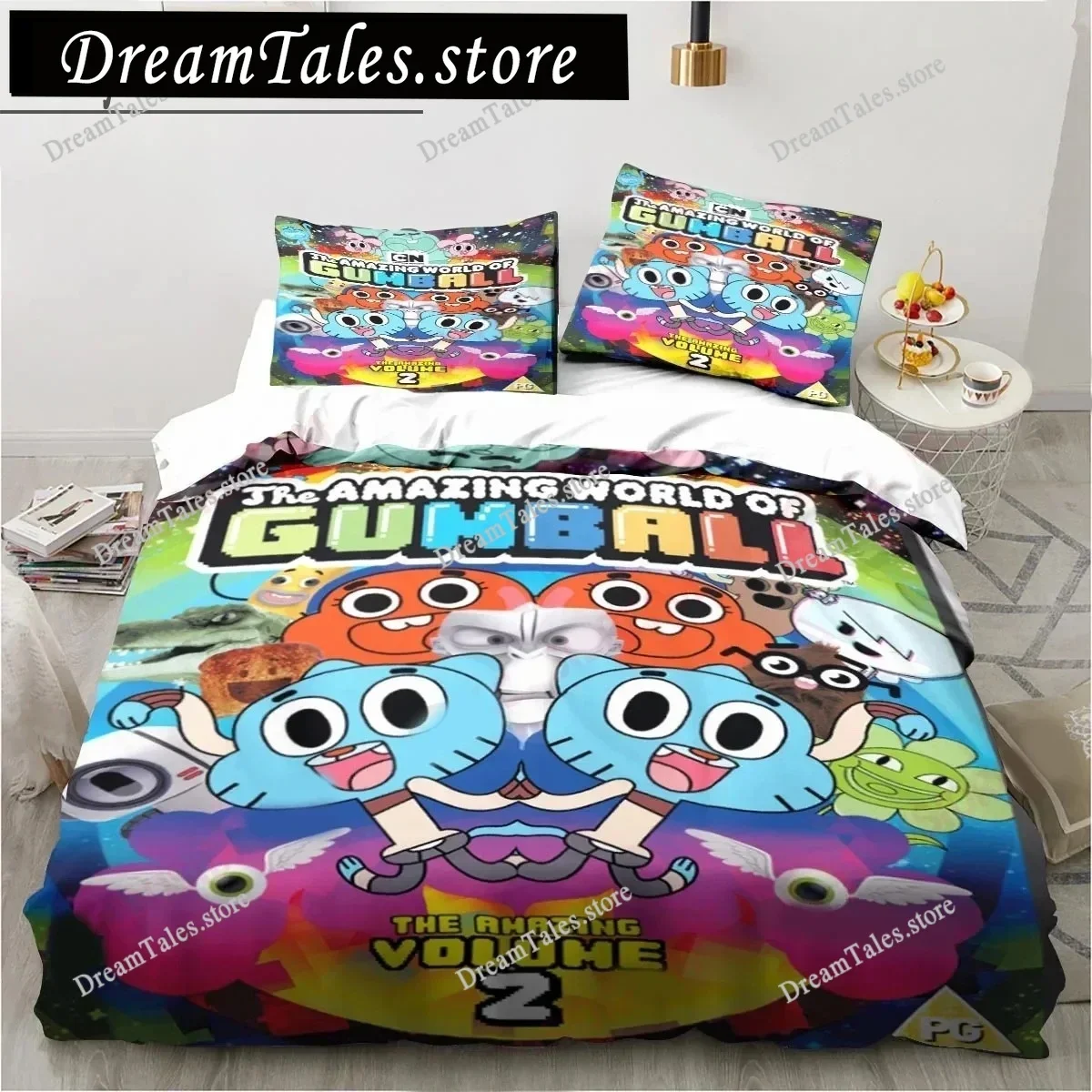 The Amazing World Gumball Cartoon Poster Sheets Quilt Covers Bedding Dormitory Sheets Bedding Set Soft Warm Bedding Set