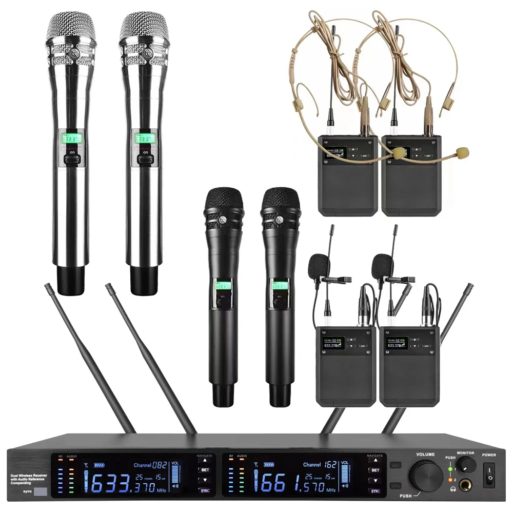 Premium Original Receiver 200 Channel KSM8 Handheld Wireless DJ Karaoke Singing Microphone System Wauntry Instrument