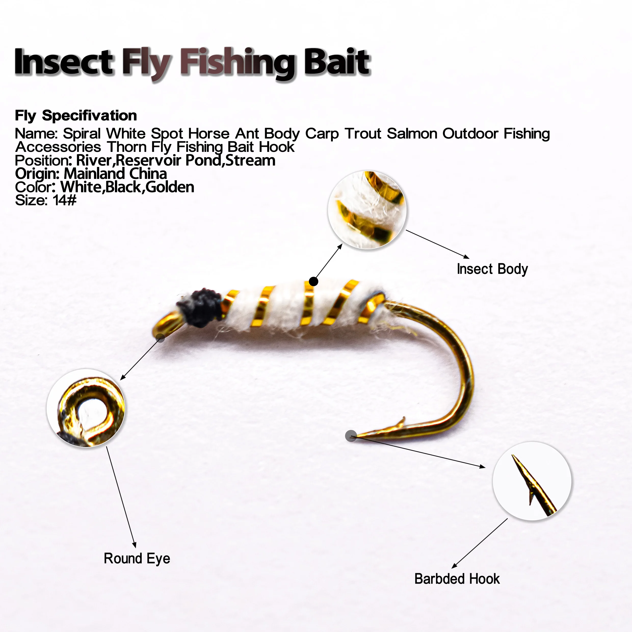 Handmade Nymph Wet Fly Fishing Bait Artificial Insect Lure Fly Hook Tackle Accessories For Trout Salmon Freshwater Angling