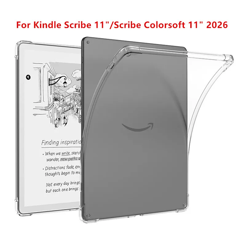 For Kindle Scribe 2026 Case 11 inch Transparent Thickened Airbag Soft Silicone Cover Funda Kindle Scribe Colorsoft 11"TPU shell