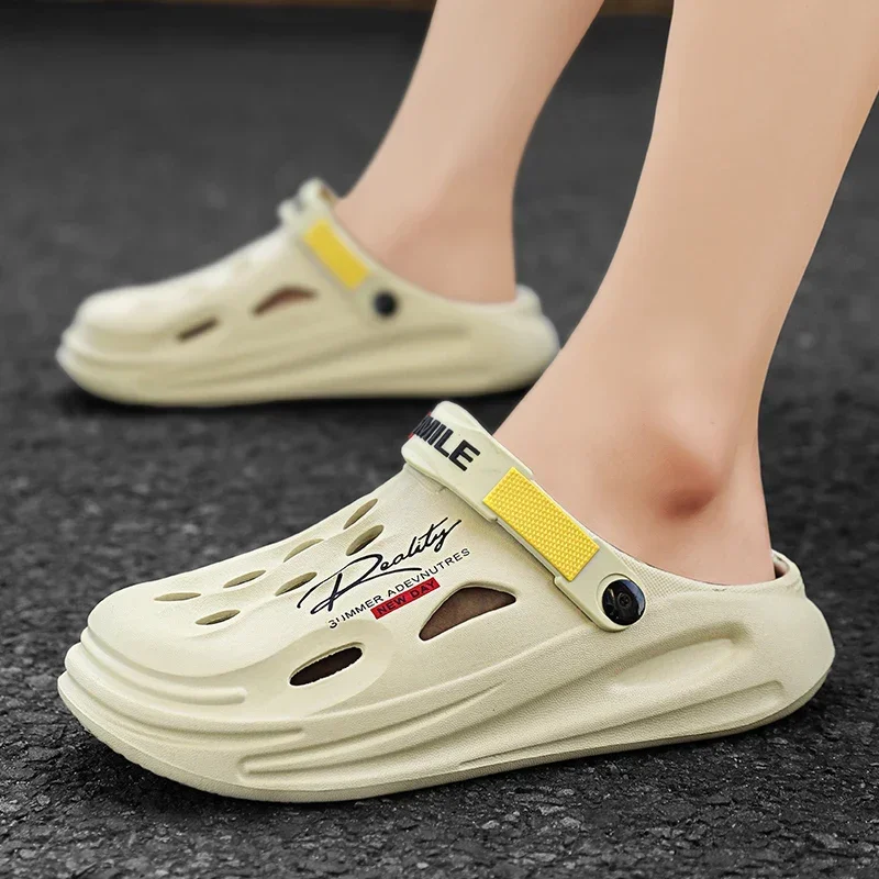 

Мужская пляжная обувь, пляжные тапочки, уличные садовые сабо, летние тапочки, модные роскошные сандалии, удобные домашние мягкие тапочки