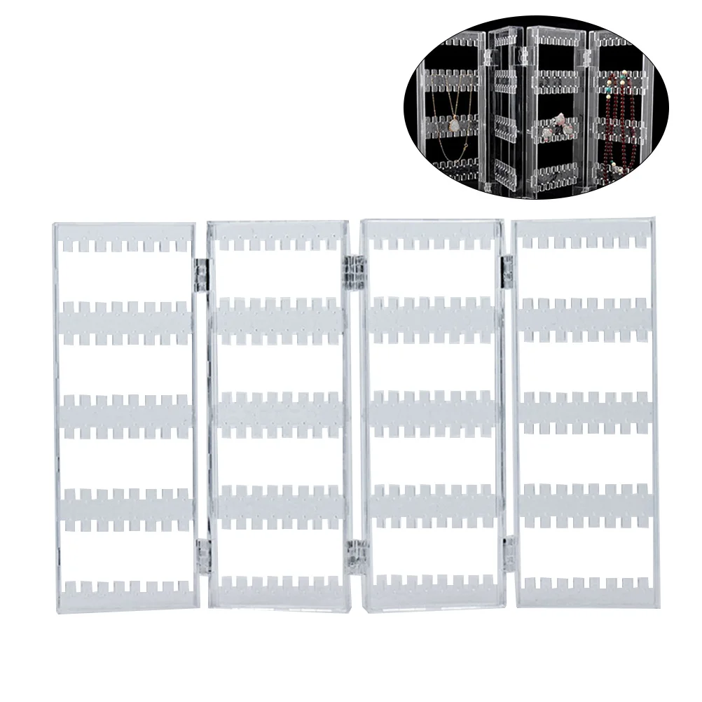 Acrylic Screen Type Foldable Jewelry Display Stand Big Capacity Ear Stud Earrings Storage Rack Jewelry Showcase Stand