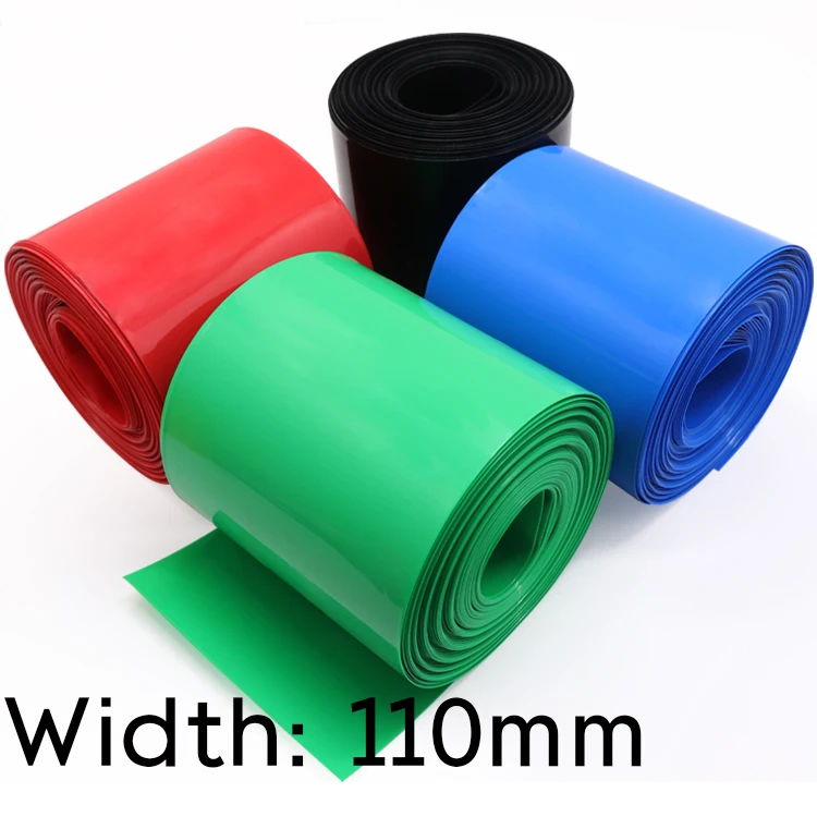 Width 110mm PVC Heat Shrink Tube Dia 70mm Lithium Battery Insulated Film Wrap Protection Case Pack Wire Cable Sleeve Colorful