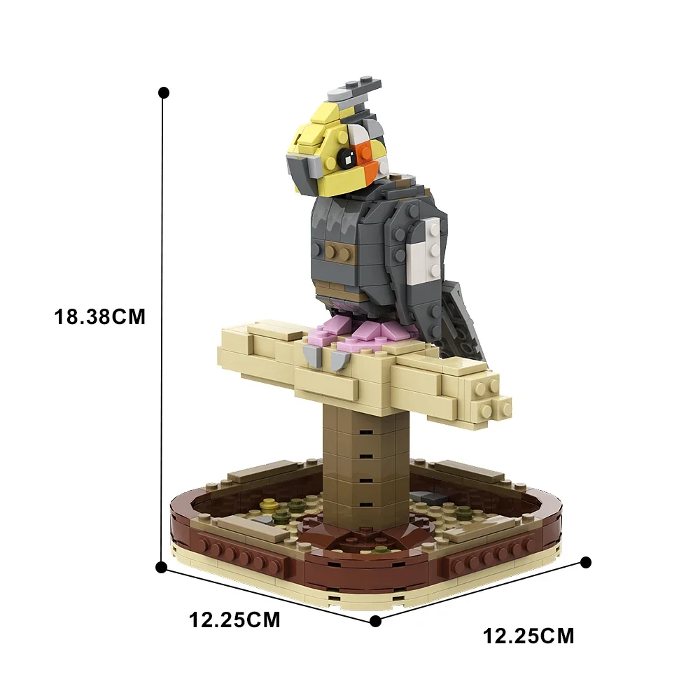 Gobricks moc animal pássaro cockatiel bloco de construção conjunto oriental rosella papagaio falando colorido pássaro tijolo brinquedos para crianças presente