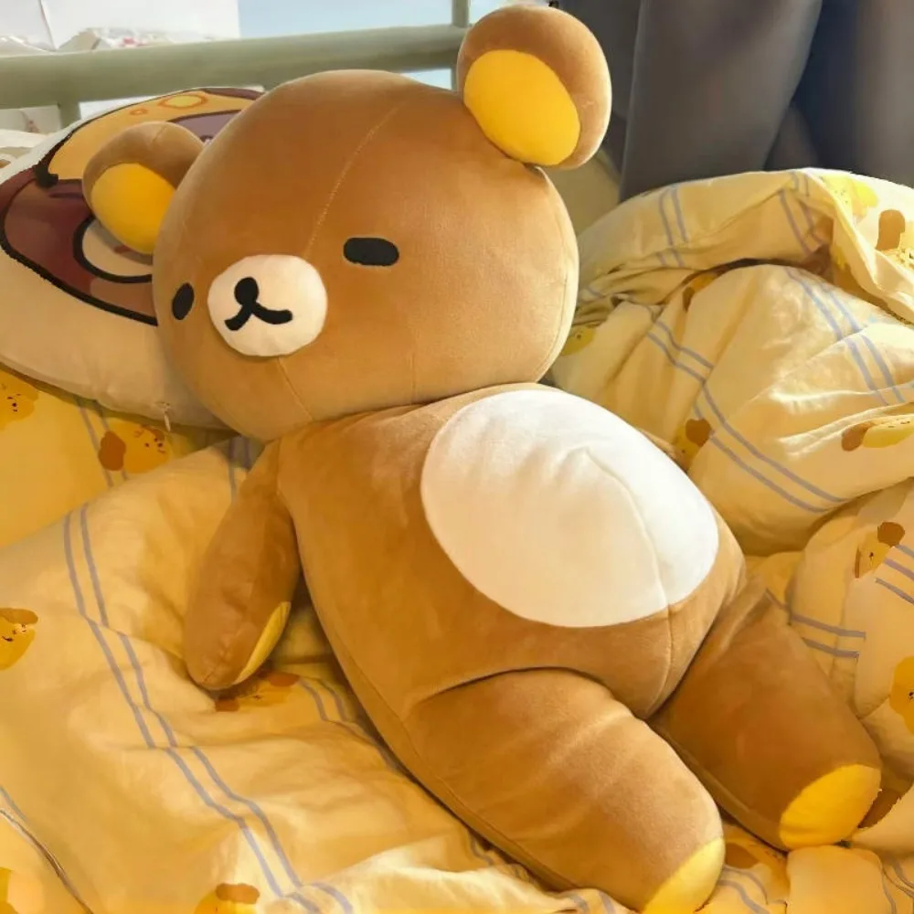 

Cute Rilakkuma Doll Sleeping Pillow Oversized Plush Toy Bed Cloth Doll Soft Comfortable Birthday Gift Girls Kids Home Decoration