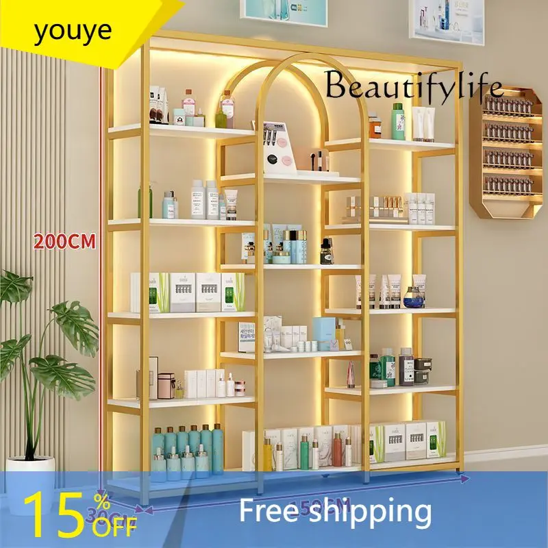 

To Light Luxury Display Stand Nail Art Cosmetics Display Cabinet Beauty Salon Shelf Nail Polish Glue Cabinet