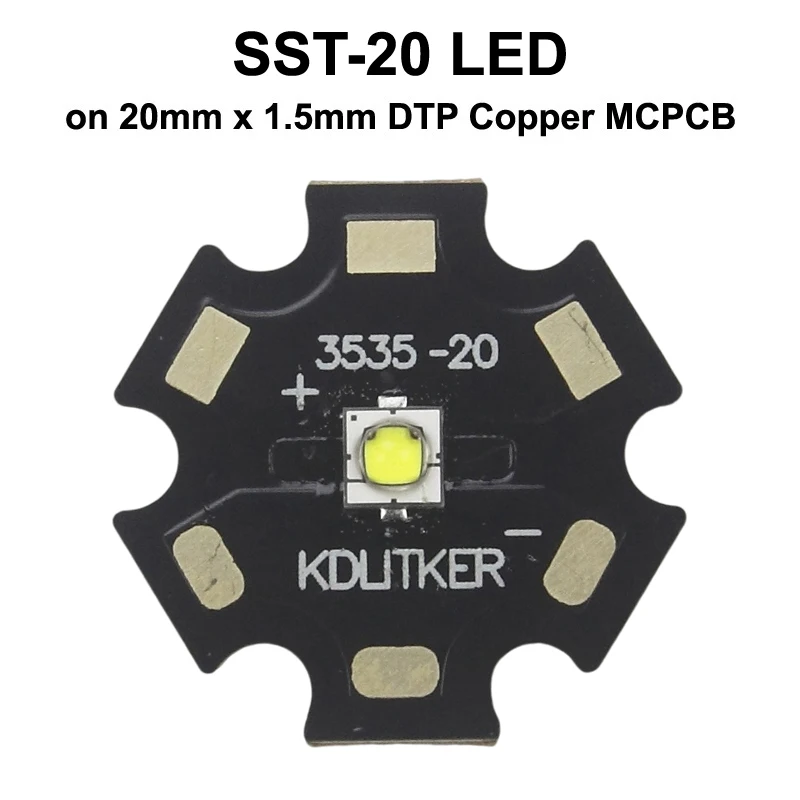 SST-20 7500K 6500K 5000K 4000K 3500K 3000K 2700K 10W 3A 1000 Lumens SMD 3535 LED Emitter Flashlight DIY Bead High CRI