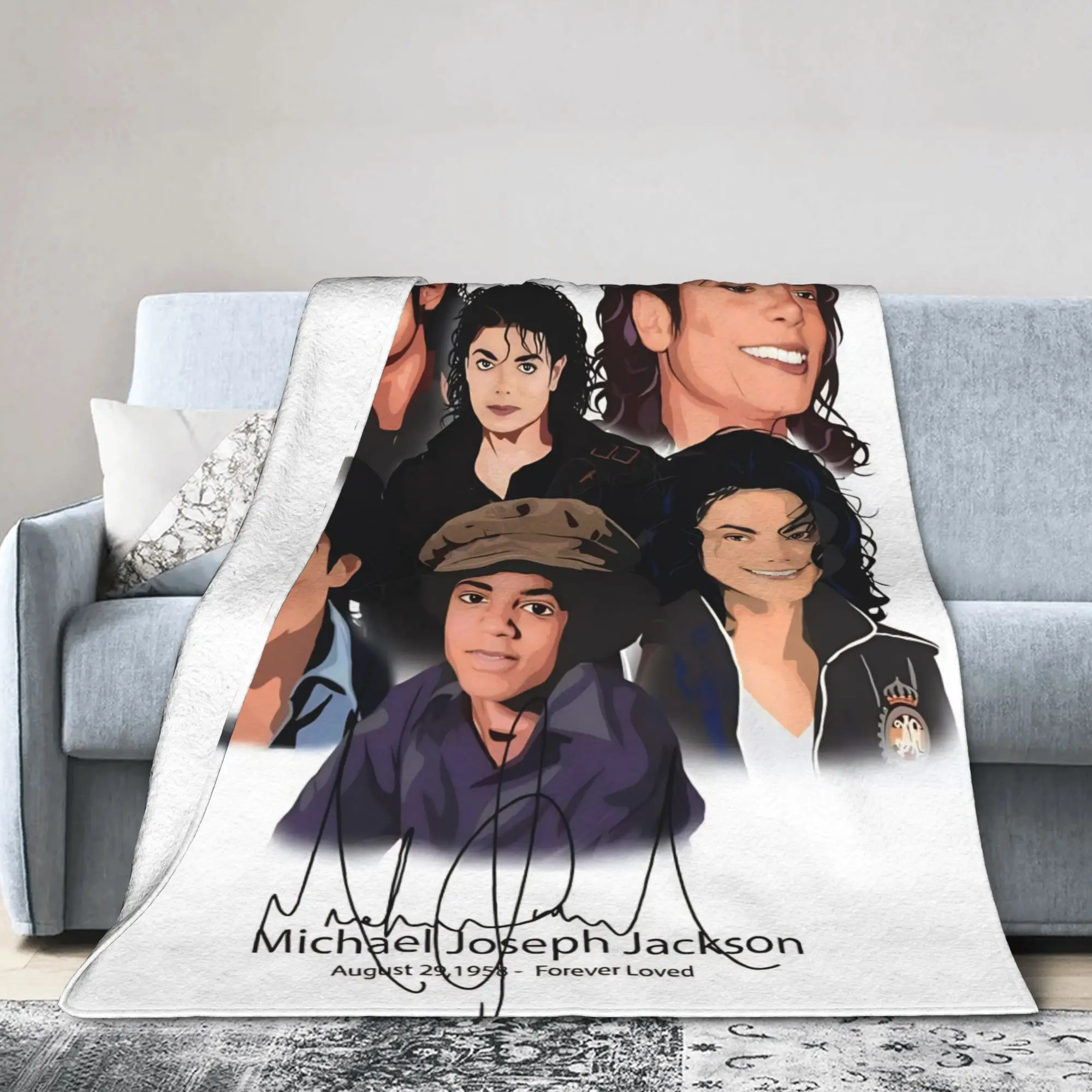 Dancer Michael Jackson Thriller Musician Blanket King of Pop Music Moonwalker Decorative Flannel Throw Blanket For Bedspread