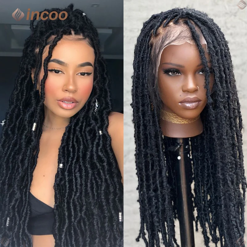 

Dreadlocks Wig Braid African Synthetic Full Lace Braided Wigs For Black Women Knotless Box Braids Hair Long Wavy Locs Lace Wig