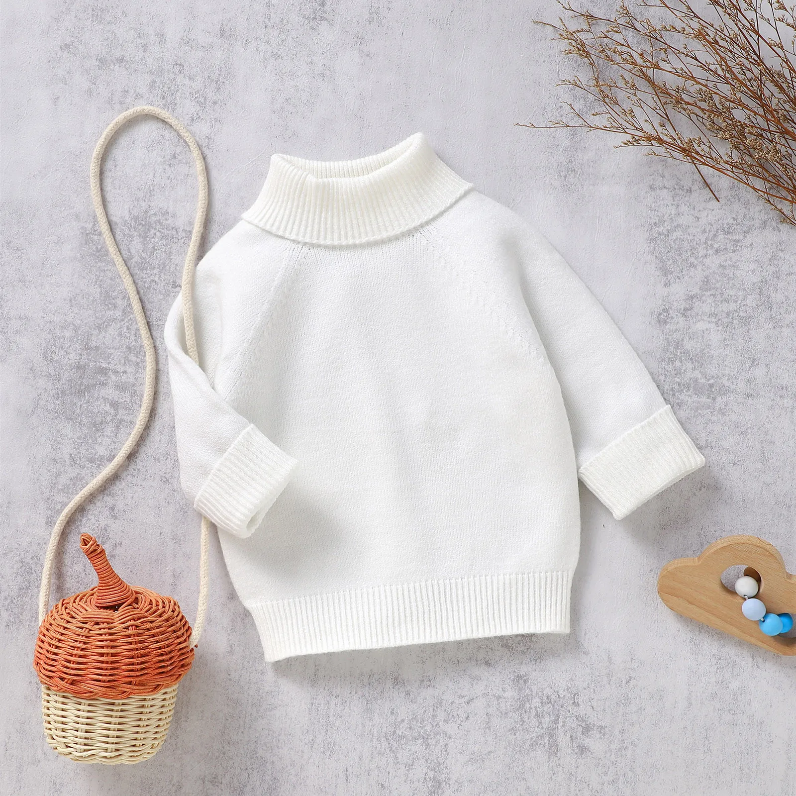 Turtleneck Soft Warm Sweater For Baby Boys Girls Winter Warm Long Sleeve Toddler Knit Sweaters Baby Pullover Tops свитер детский