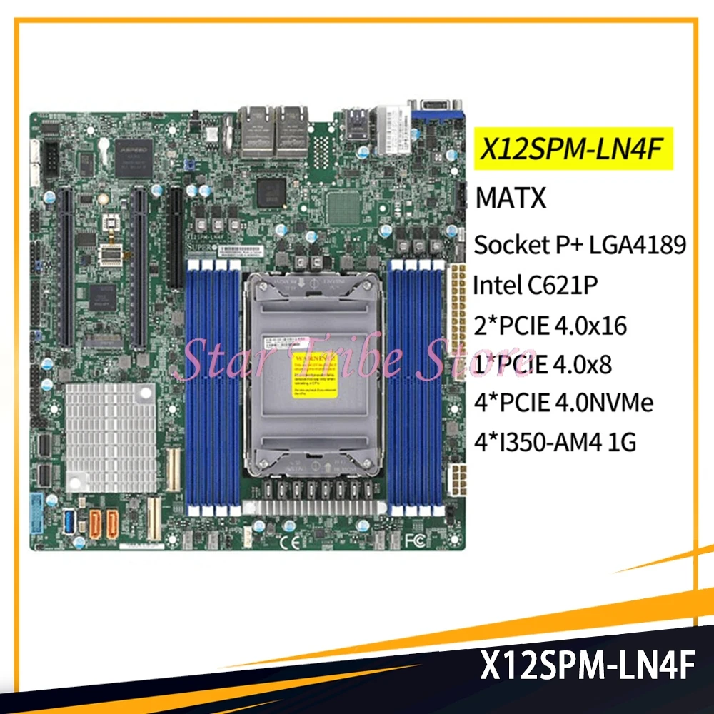 M-ATX DDR4-3200MHz C621A LGA-4189 10XSATA 3 X12SPM-LN4F Server Motherboard