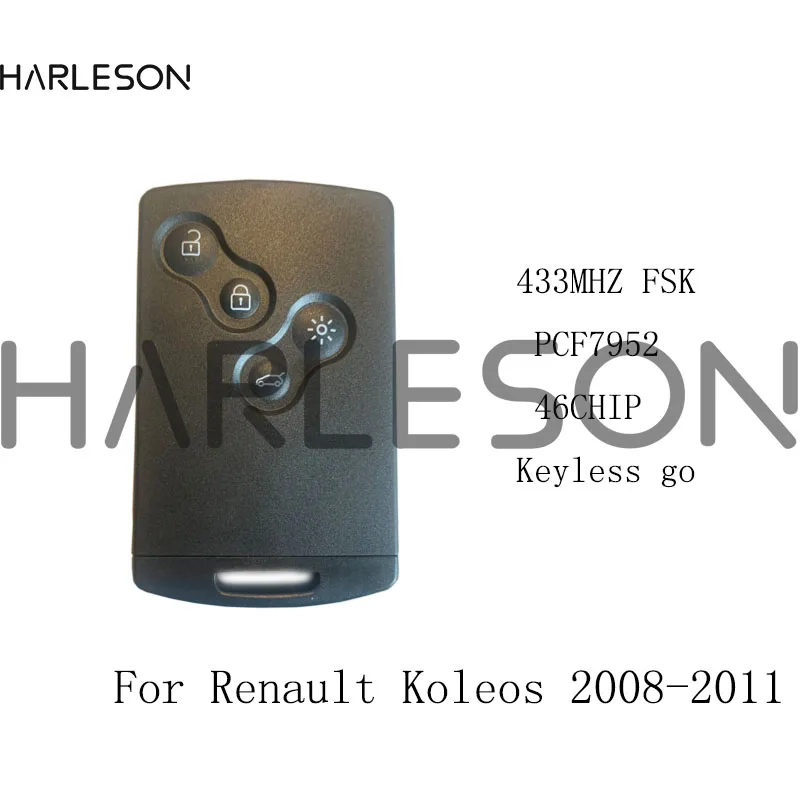 

4 Buttons Smart Remote Key 433mhz With PCF7952 Chip Keyless Go For Renault Koleos 2008 2009 2010 2011 NSN14 Blade