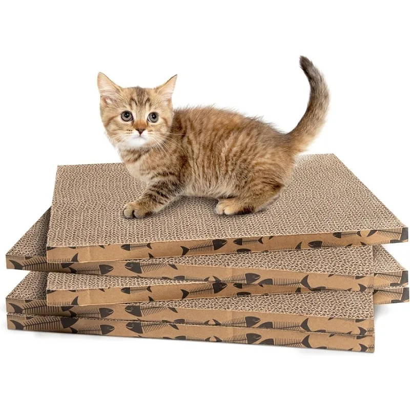 لوحة خدش من الورق المقوى للقطط، وسادة خدش للقطط الداخلية (5 قطع) #1