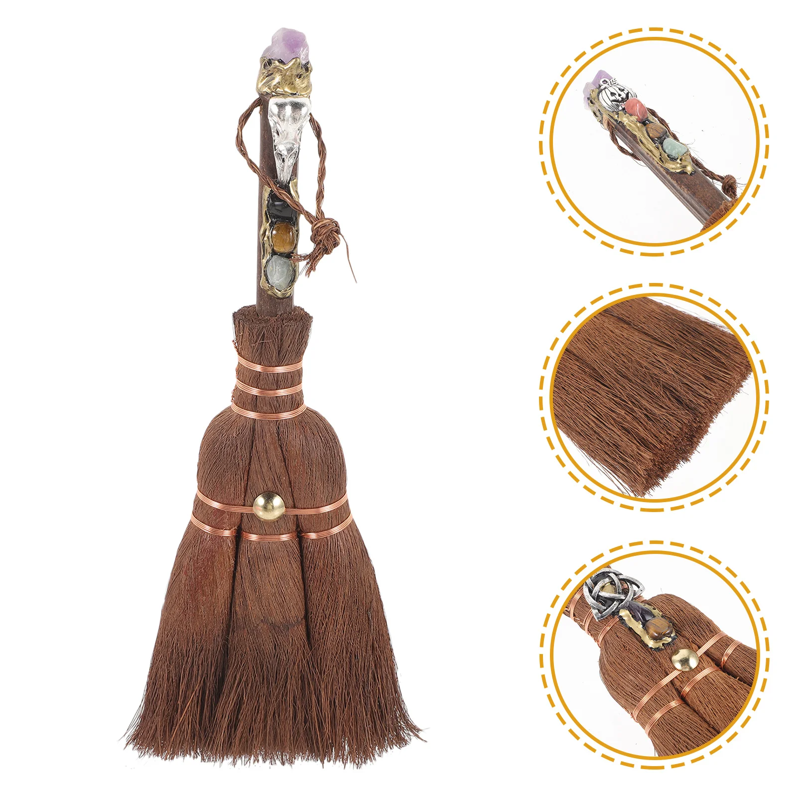 

Crystal Wiccan Altar Broom Halloween Pendant Charm DIY Jewelry Making Bag Pendant Altar Ornament Witch Broom