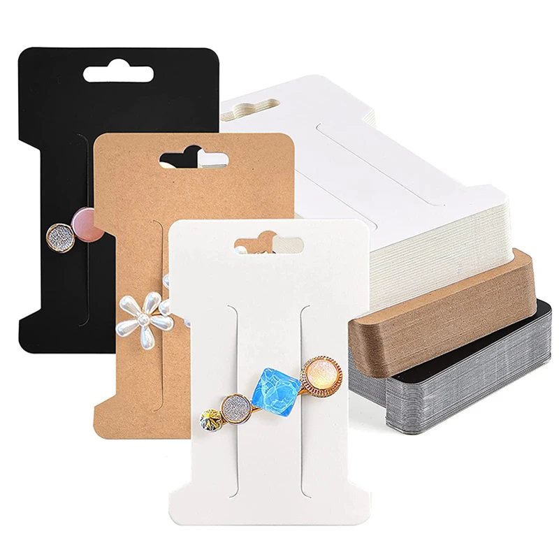 50pcs Hair Clips Paper Card Display Cardboard Hairpins Packaging Hang Tag Card for DIY Handmade Hair Accessories Jewelry Tools