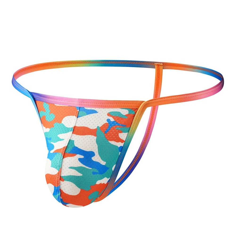 

Men Underwear Hollow Breathable Thong Mesh See-Through Pouch Panties G-String Briefs Sexy T-Back G-string Gay Knicker Open Butt