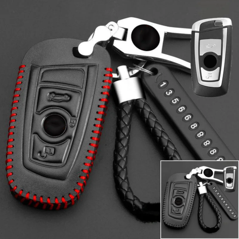 

A+ Genuine Leather Car Key Case Cover For BMW 1 2 3 X3 X4 X5 X6 M2 M3 M4 M5 M6 F10
