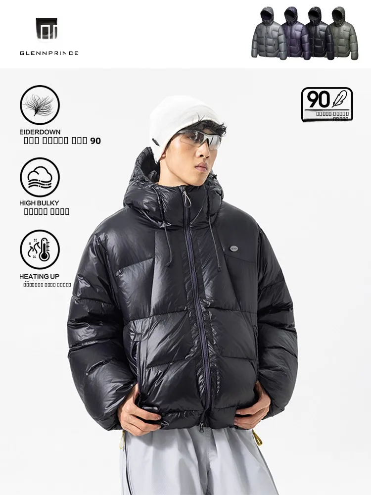 

Мужская пуховая куртка GPstudio с капюшоном, легкая, 90% белый пух, водонепроницаемая, для активного отдыха, теплая, модная