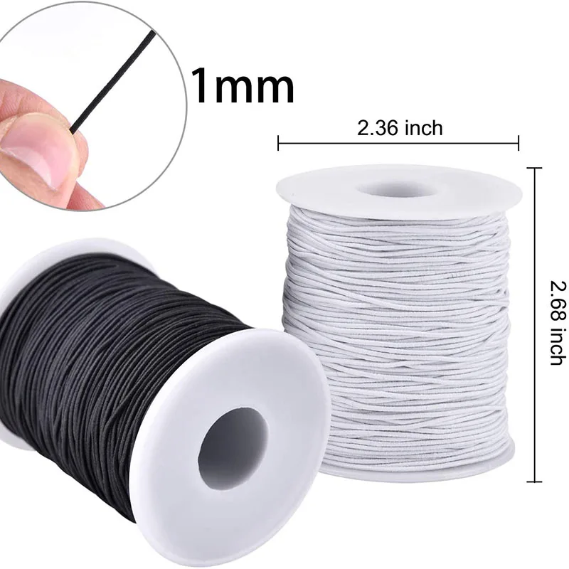 1/2/3/4/5/6MM Strong Elastic Rope White&Black High-Quality Elastic Rubber Rope Sewing Garment Craft for DIY Sewing Accessories