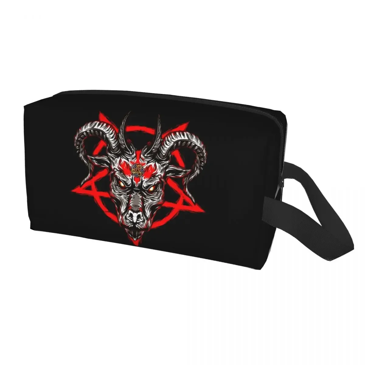 Custom Baphomet Goat  Toiletry Bag for Devil Satan Makeup Cosmetic Lady Beauty Storage Dopp Kit Case