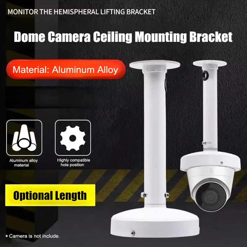 

Universal Stand Ceiling Mounting Bracket Stand Aluminum Alloy Hemisphere Holder for CCTV Security Surveillance Round Dome Camera