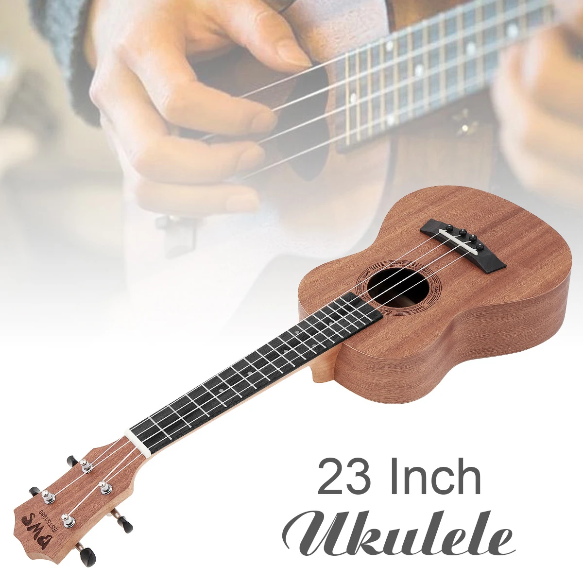 Imagem -06 - Ukulele Tenor Concerto Guitarra Acústica Cordas Mogno Madeira Ukelele Hawaii Soprano Guitarra Cutaway 21 23 26