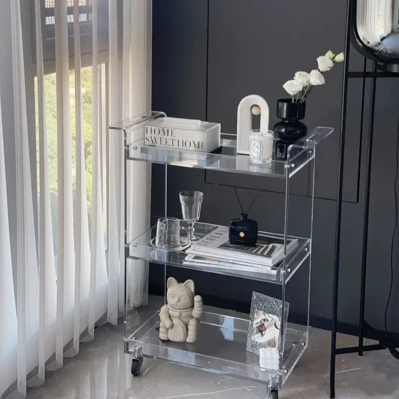 Simple Transparent Storage Cabinet for Living Room Versatile Use Smooth Surface Adjustable Feet Multi-Purpose Use Easy to Use