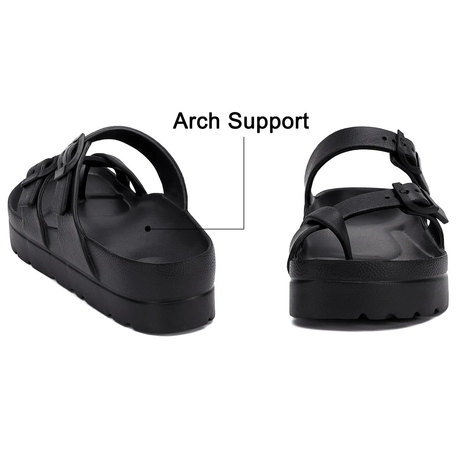 Smile PoP Damen Plateausandalen Sommer Strand Wasserdichte Sandalen Mode Fußgewölbeunterstützung Kissen Slides Weiches Licht EVA Flache Schuhe – Detail 7