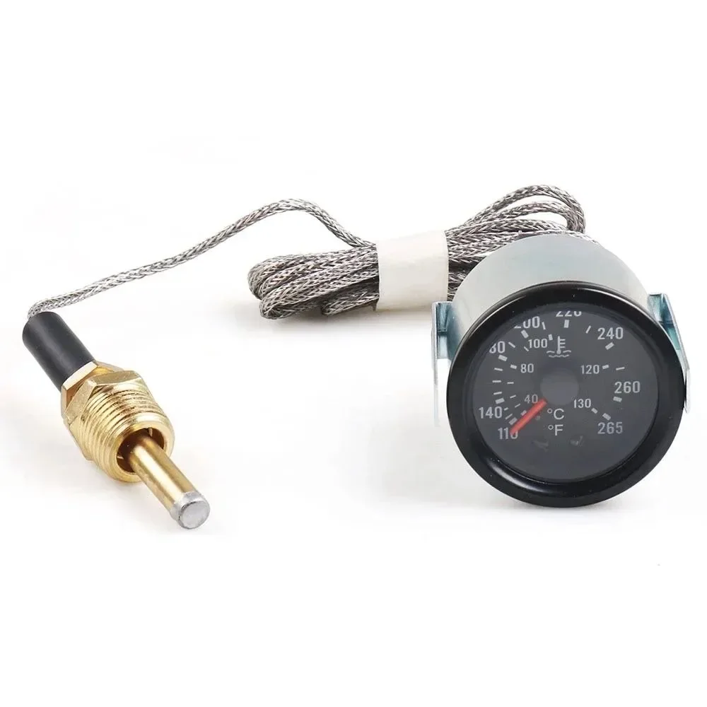 

Water Temp Gauge 40-130℃ 110-265℉ 3.6m 52MM Universal 12V Water Temperature Gauge