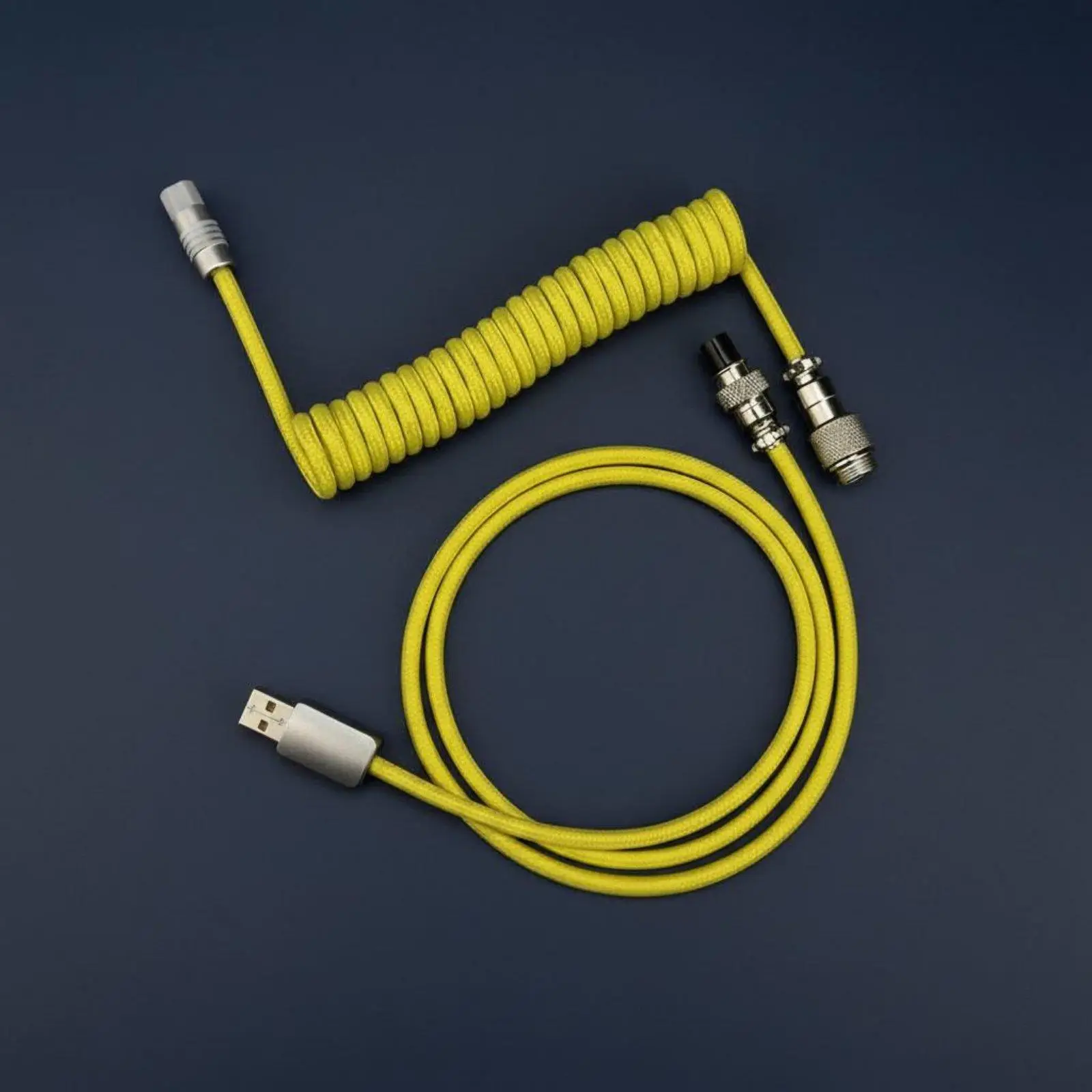 Shielded Keyboard Extension Cable Flexible Reach Spiral USB Connector for Mechanical Keyboard Modern PC Setup