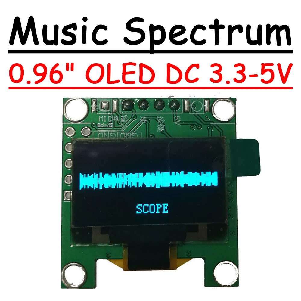 0.96 inch OLED Music Spectrum Display Analyzer MP3 PC Amplifier Audio Level Indicator music rhythm Analyzer VU METER