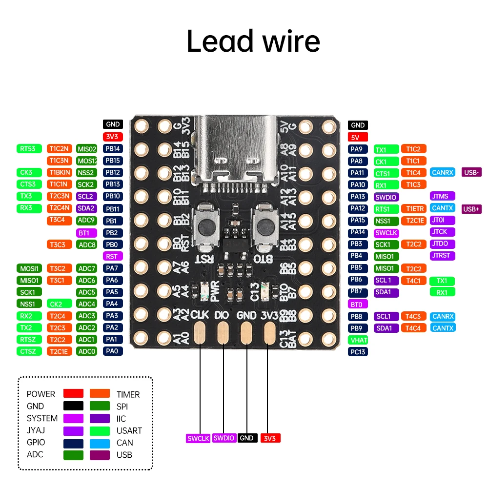 STM32F103C6T6A CH32V103C8T6 CH340 Mini Development Board Original Chip Microcontroller Core Board ARM Minimum System Correx-M3