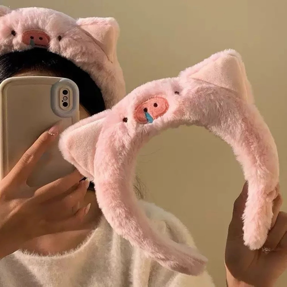

Fashion Snotty Pig Cartoon Headband Plush Doll Non-slip Plush Hairband Sweet Cute Penguin Hair Hoop Kids