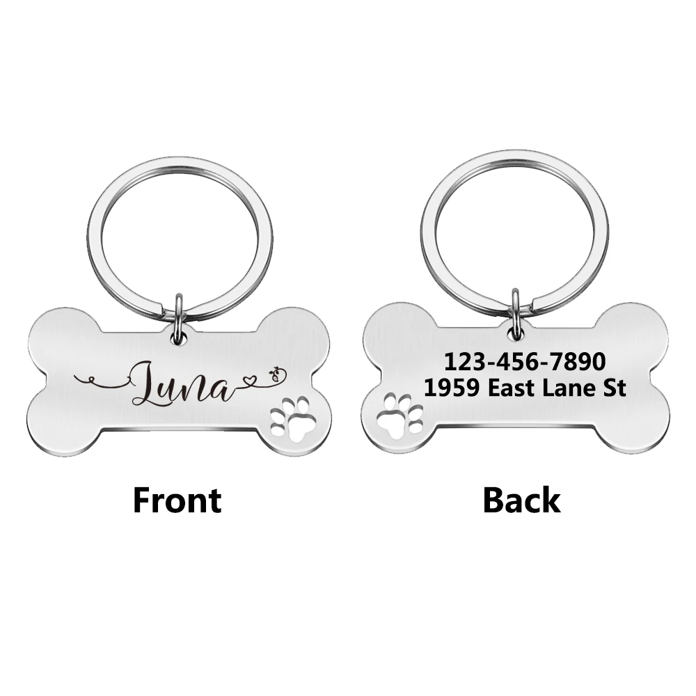 1pc Creative Custom Text The name of the love wavy line Personalized Dog Tags Customized Dog Collar With Name For Dog Tag Name