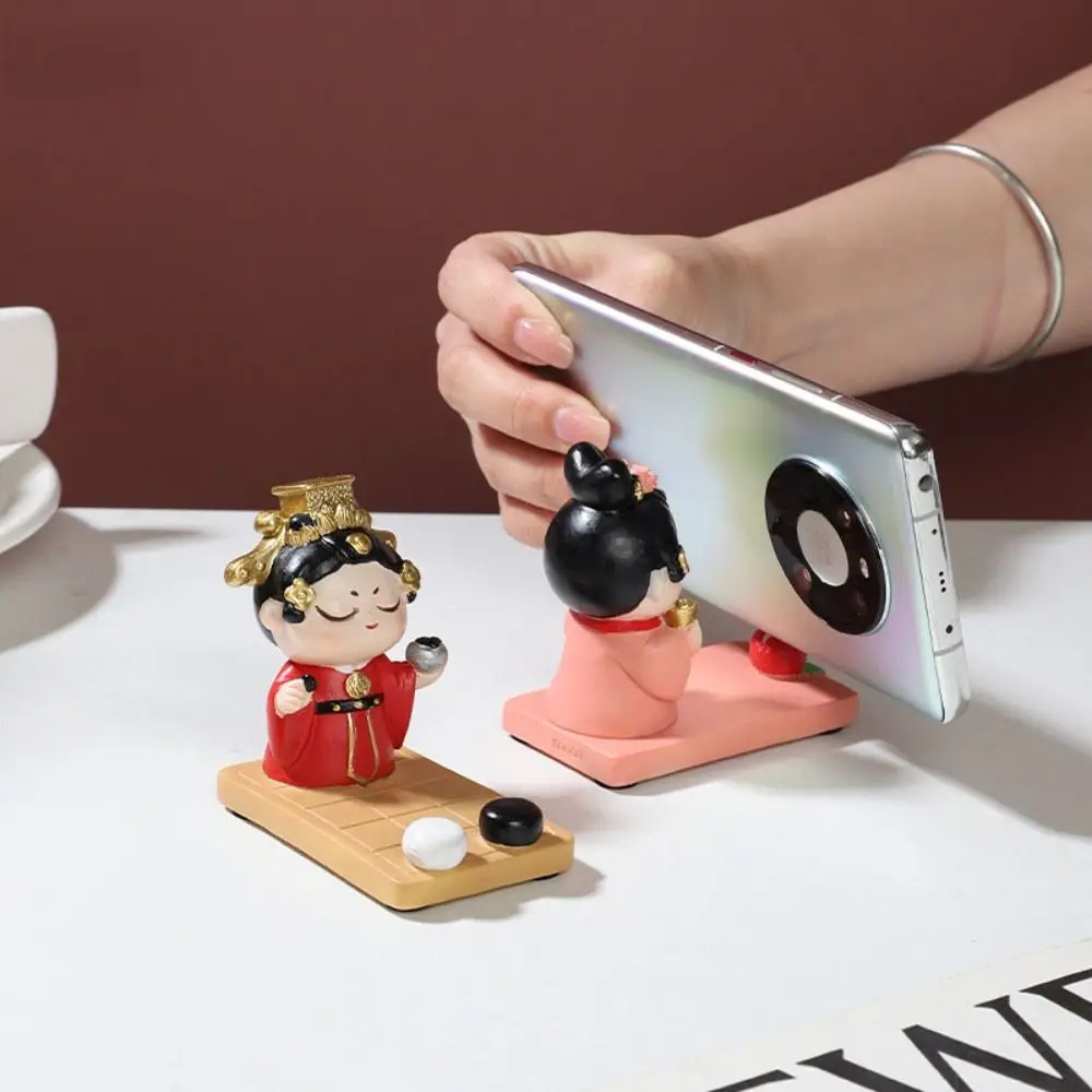 Resin Ancient Style Phone Stand Aesthetic Anti-slip Chinese Style Mobile Phone Holder Multi-functional Cartoon