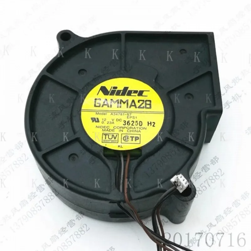 

C for NIDEC GAMMA28 A34781-57 7530 DC12V 0.23A 3-Pin Projector Cooling Fan