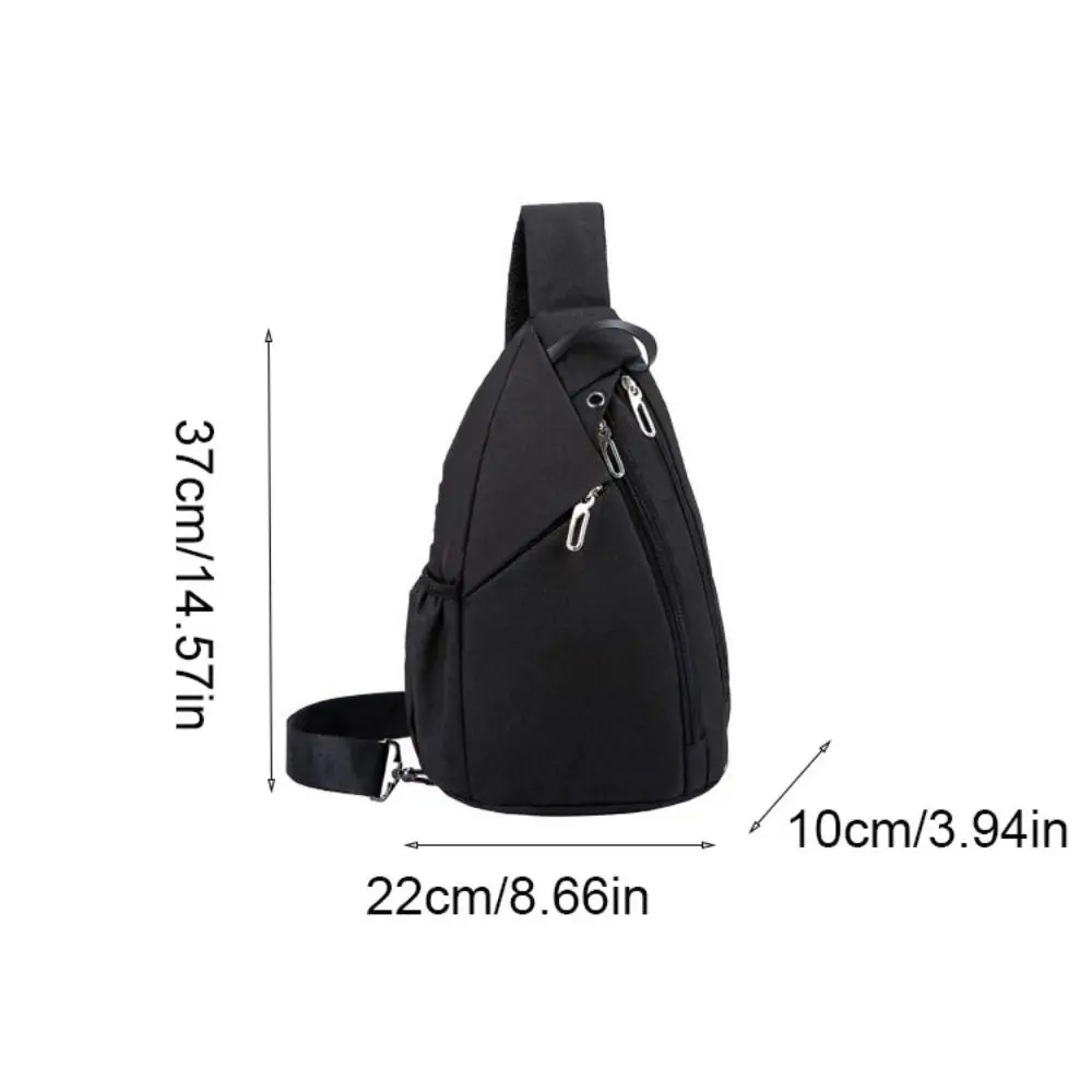 حقيبة صدر للرجال متعددة الطبقات بلون سادة وسعة كبيرة وحقيبة كتف أكسفورد متعددة الوظائف وحزام قابل للتعديل #6