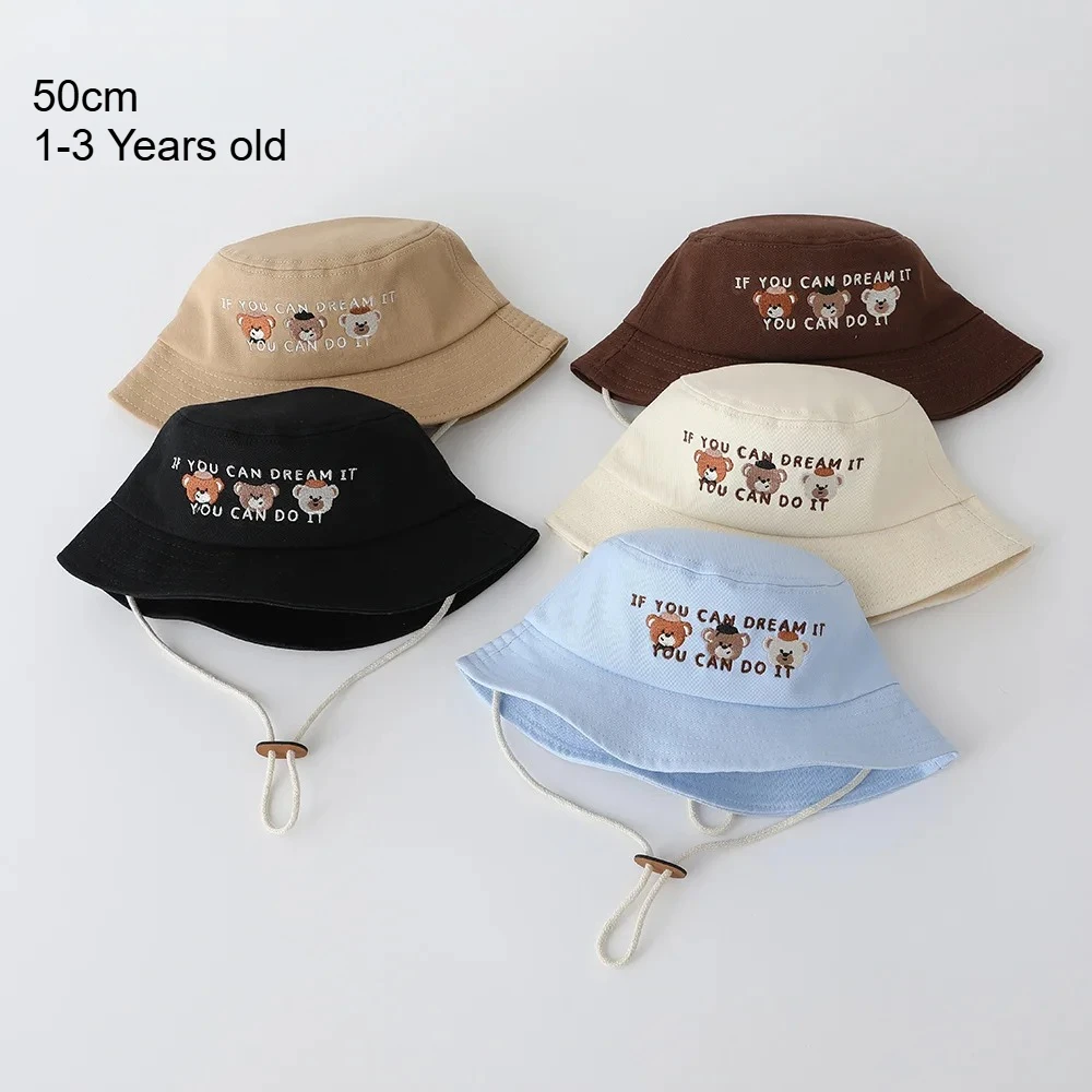 

MiniAinis Boys Girls Spring Fisherman Cap 50cm 1-3 Years Baby Hat Children Summer Sun Hat Kids Bucket Hat Thin New Style