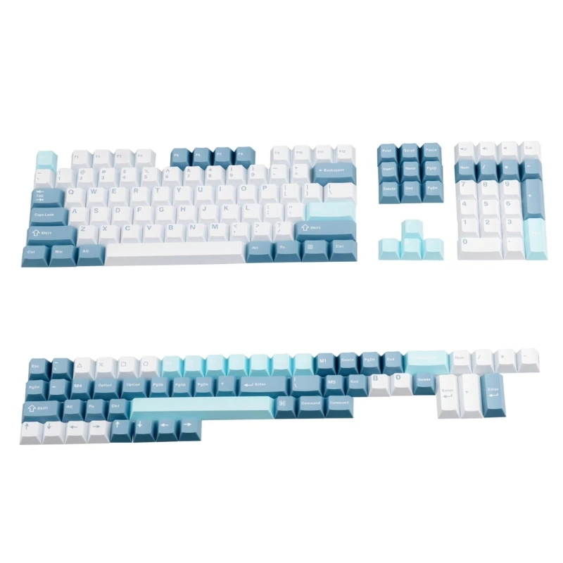 Injections White Blue Keycaps 152Keys for Mechanical Keyboards